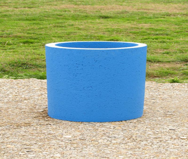 Jardinière ronde diam. 90 Béton peint Bleu